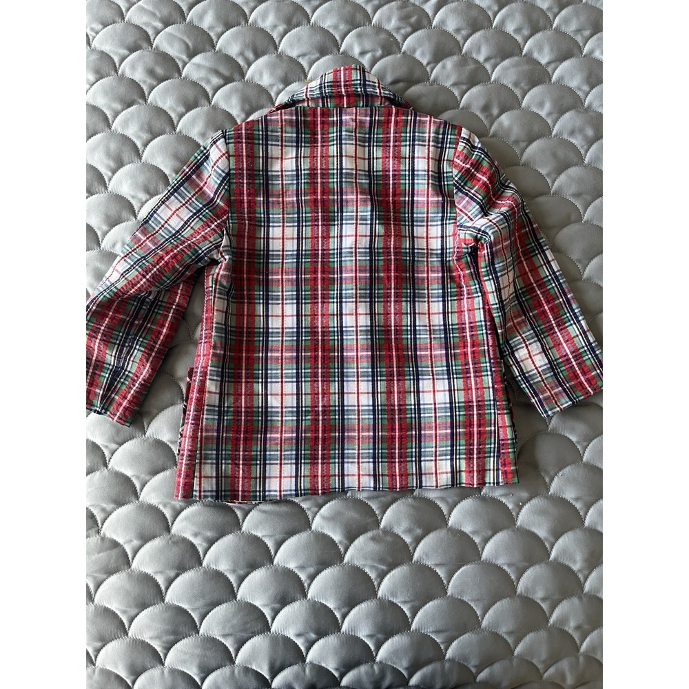 1970's Good Lad Size 2T Vintage Boys Sports Jacket Plaid Red Blue Green White - Picture 6 of 6